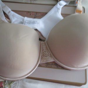 TWO (2) Vanity Fair 44DD #76350 full figured underwire BRAS white/beige NWT $80